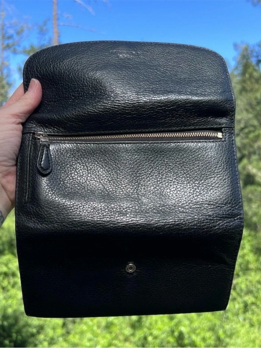 VINTAGE COACH Women's Trifold Wallet in Pebble Leather Credit Card Holder